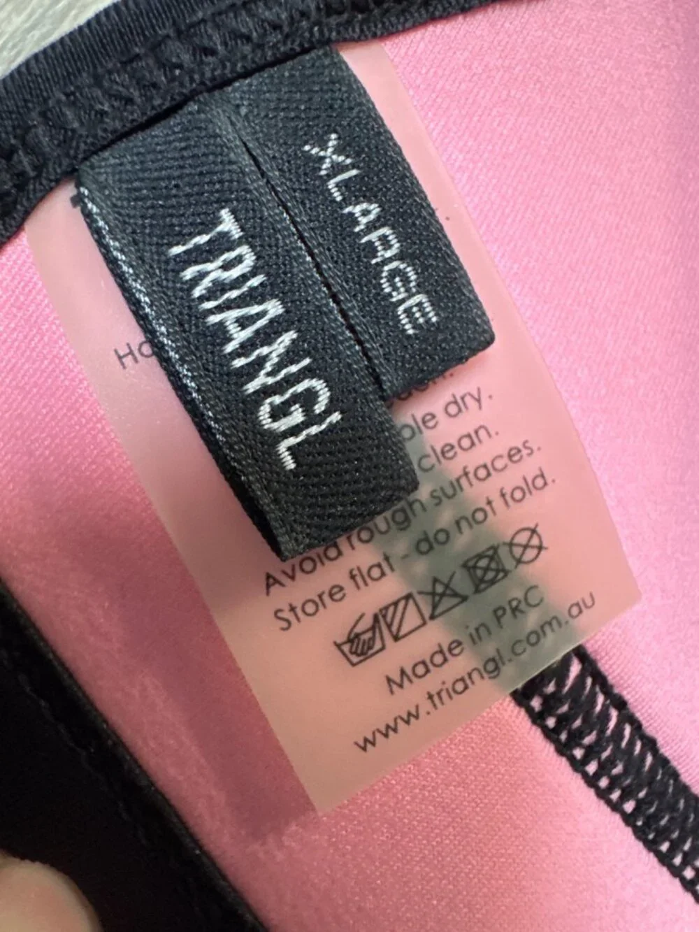 Triangl Pink & Black Neoprene Bikini Top XL